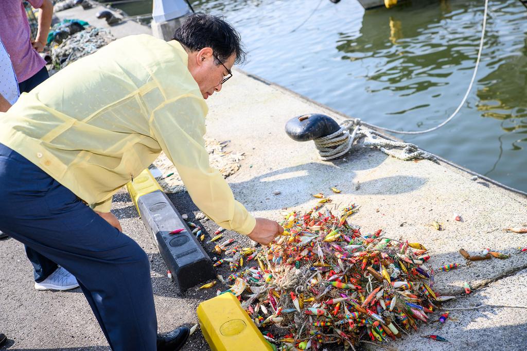 섬진강쓰레기 해양유입에 따른 수거처리 현장방문-유포1